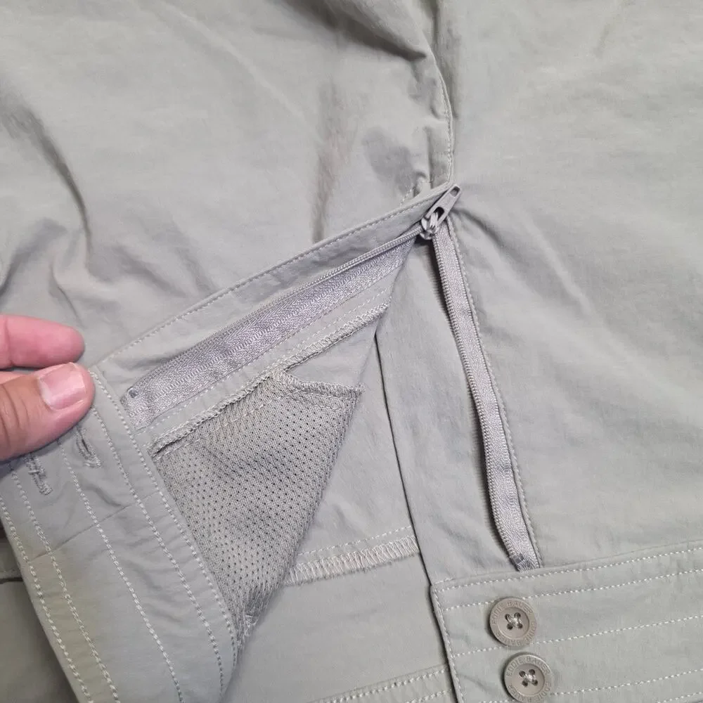Gorpcore Eddie Bauer Women's Hiking Plus Size Cargo Shorts 16 Gray Nylon Stretch